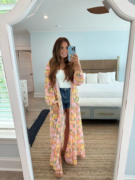 This kimono will take any outfit up a notch this summer! I just paired it with shorts and a tank, but you could even wear it as a swimsuit coverup! And it’s only $30 with my code BRITTH20!

Wearing a size small! 

#LTKSeasonal #LTKSaleAlert #LTKStyleTip