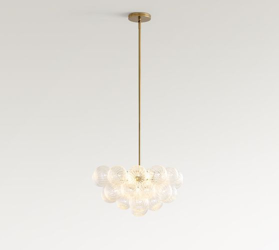 Cooper Glass Bubbled Round Chandelier (20"-30") | Pottery Barn (US)