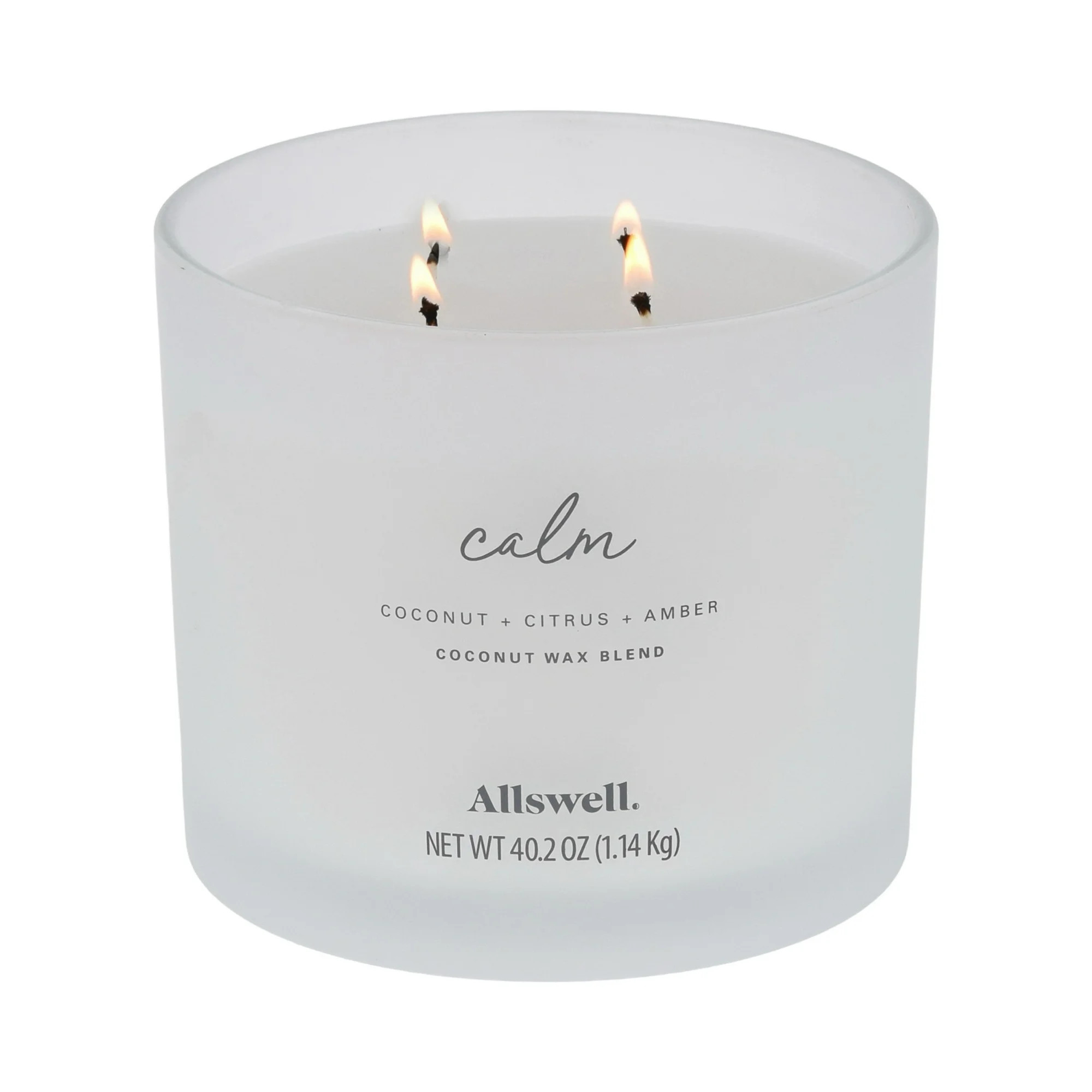 Allswell Calm (Coconut + Citrus + Amber) Scented 4-Wick Spa Jar Candle 40.2oz. | Walmart (US)