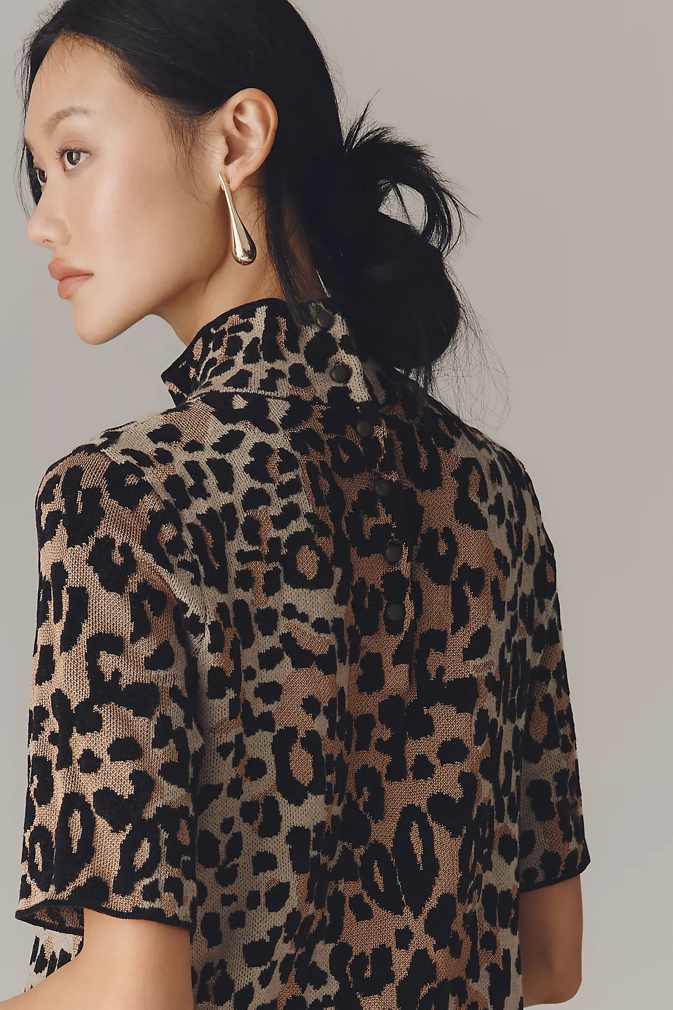 The Annalise Mock-Neck Chenille Sweater Mini Dress by Maeve | Anthropologie (US)