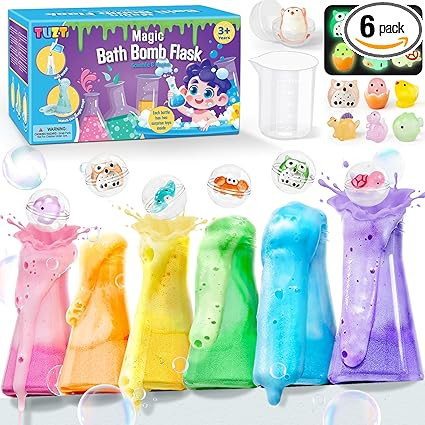 TUZT Kids Bath Bombs Science Kit - 12 Glow-in-the-Dark Surprise Toys & 6 Fizz Potion Bottles for ... | Amazon (US)