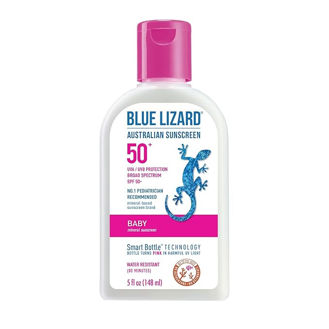 Blue Lizard Baby Mineral Sunscreen with Zinc Oxide, Water Resistant, UVA/UVB Protection with Smar... | Amazon (US)