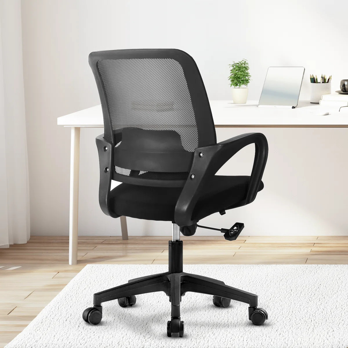 Nectara Ergonomic Home Office Chair with Mesh Back, Armrests, Space-Saving Design | Wayfair North America
