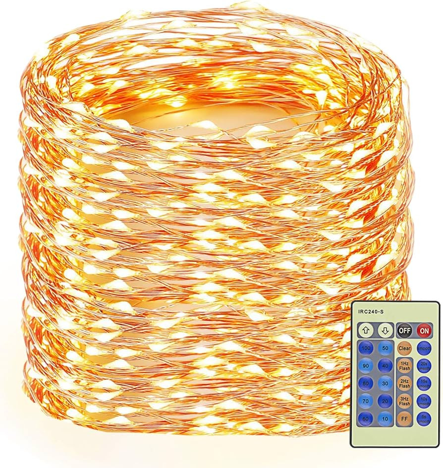 Decute 164FT 500LED Christmas Fairy String Lights Dimmable with Remote Control Copper Wire Starry... | Amazon (US)