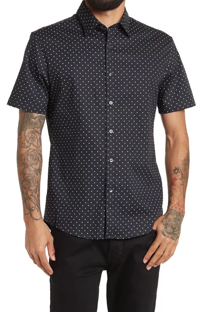 MICHAEL KORS Short Sleeve Slim Dot Print Shirt | Nordstromrack | Nordstrom Rack