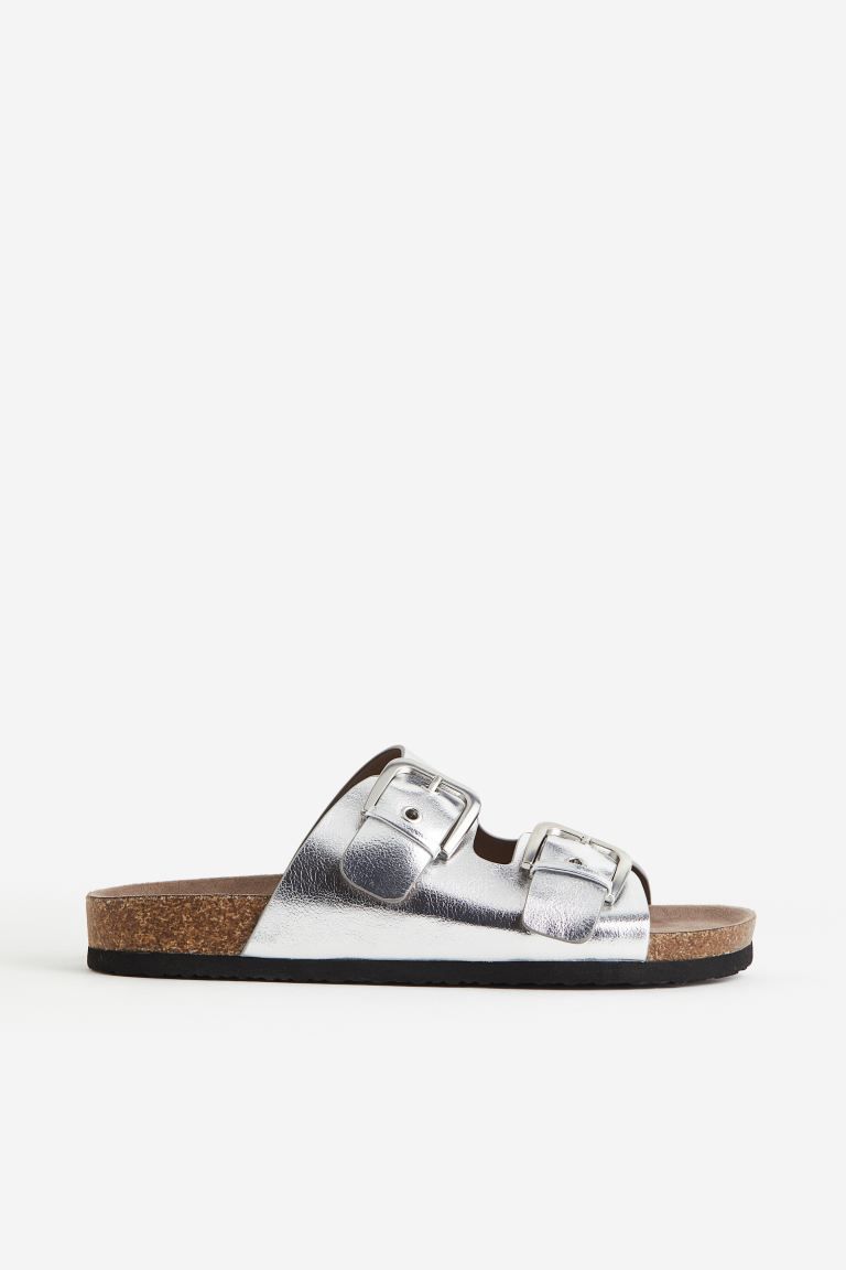 Two-strap Slides - Silver-colored - Ladies | H&M US | H&M (US + CA)