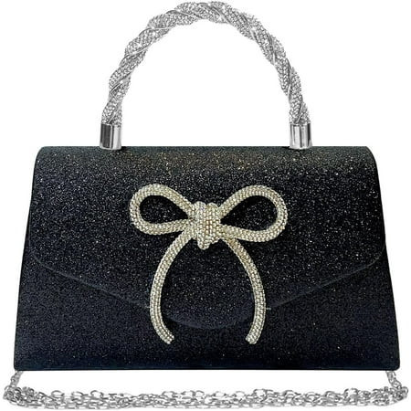 Women Evening Bag Sparkly Bow Clutch Purses Wedding Glitter Rhinestone Clutch Bags Dressy Handbags for Party, Prom | Walmart (US)