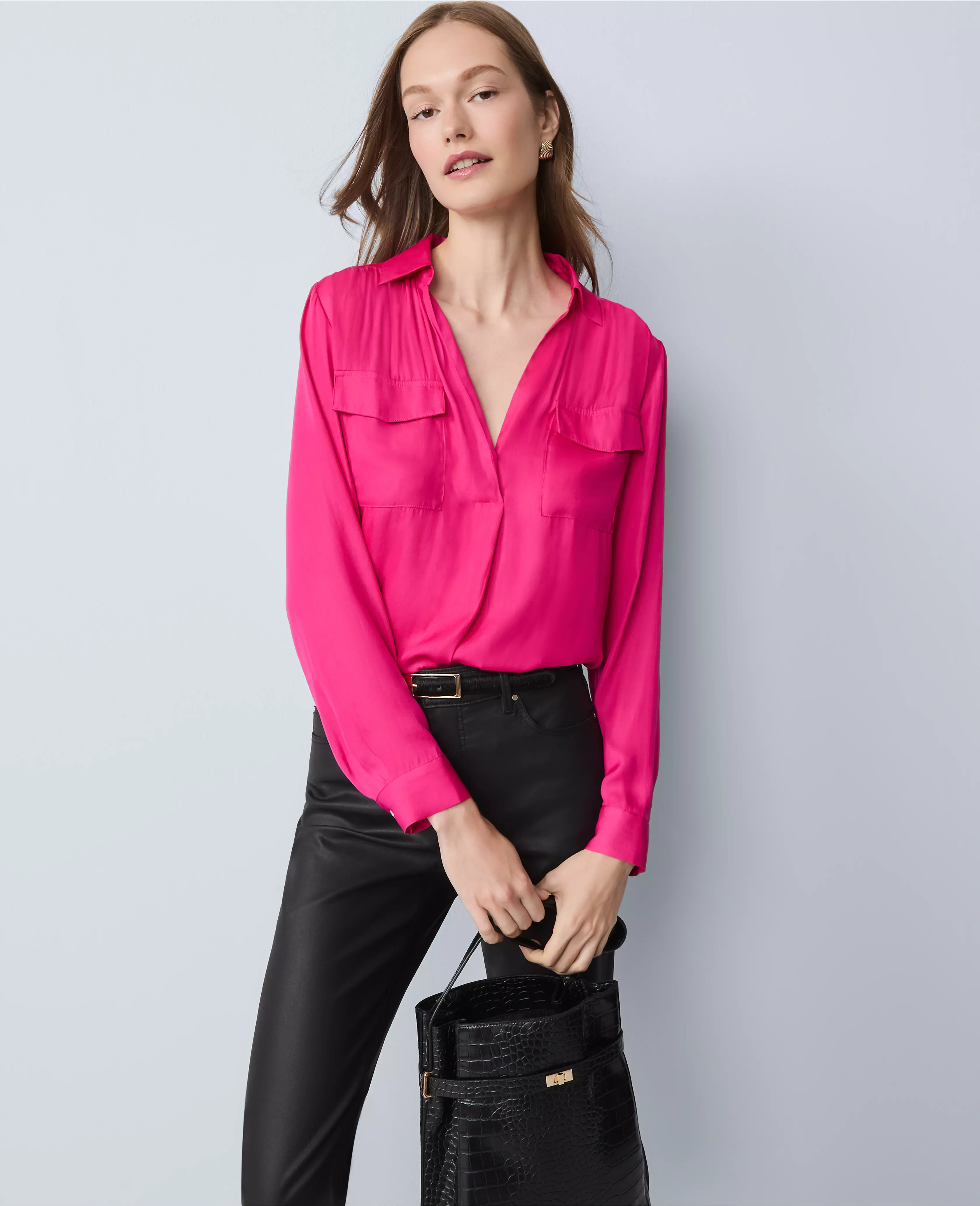 Soft Drapey Camp Shirt | Ann Taylor