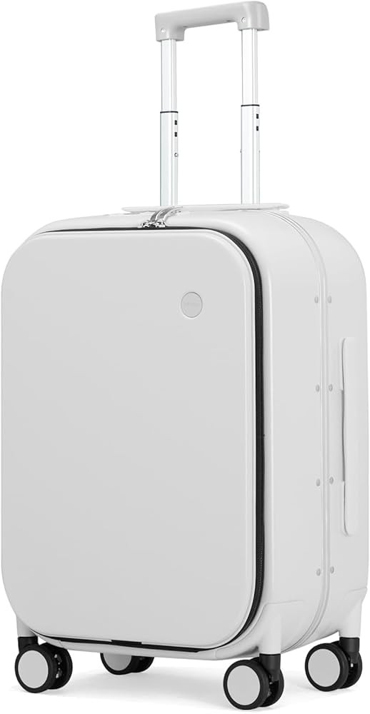 Carry On Luggage, 20'' Suitcase with Front Laptop Pocket, Travel Rolling Luggage Aluminum Frame P... | Amazon (US)