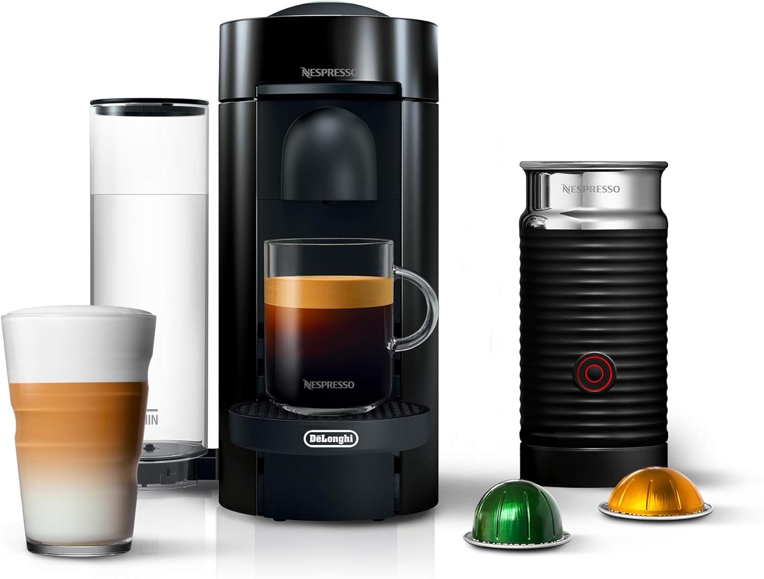 Nespresso VertuoPlus Coffee and Espresso Machine by De'Longhi with Milk Frother, Ink Black | Amazon (US)