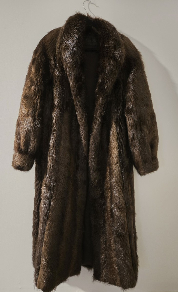 Day Furs Vintage Brown Beaver Fur Coat- Size M Full Length | eBay US