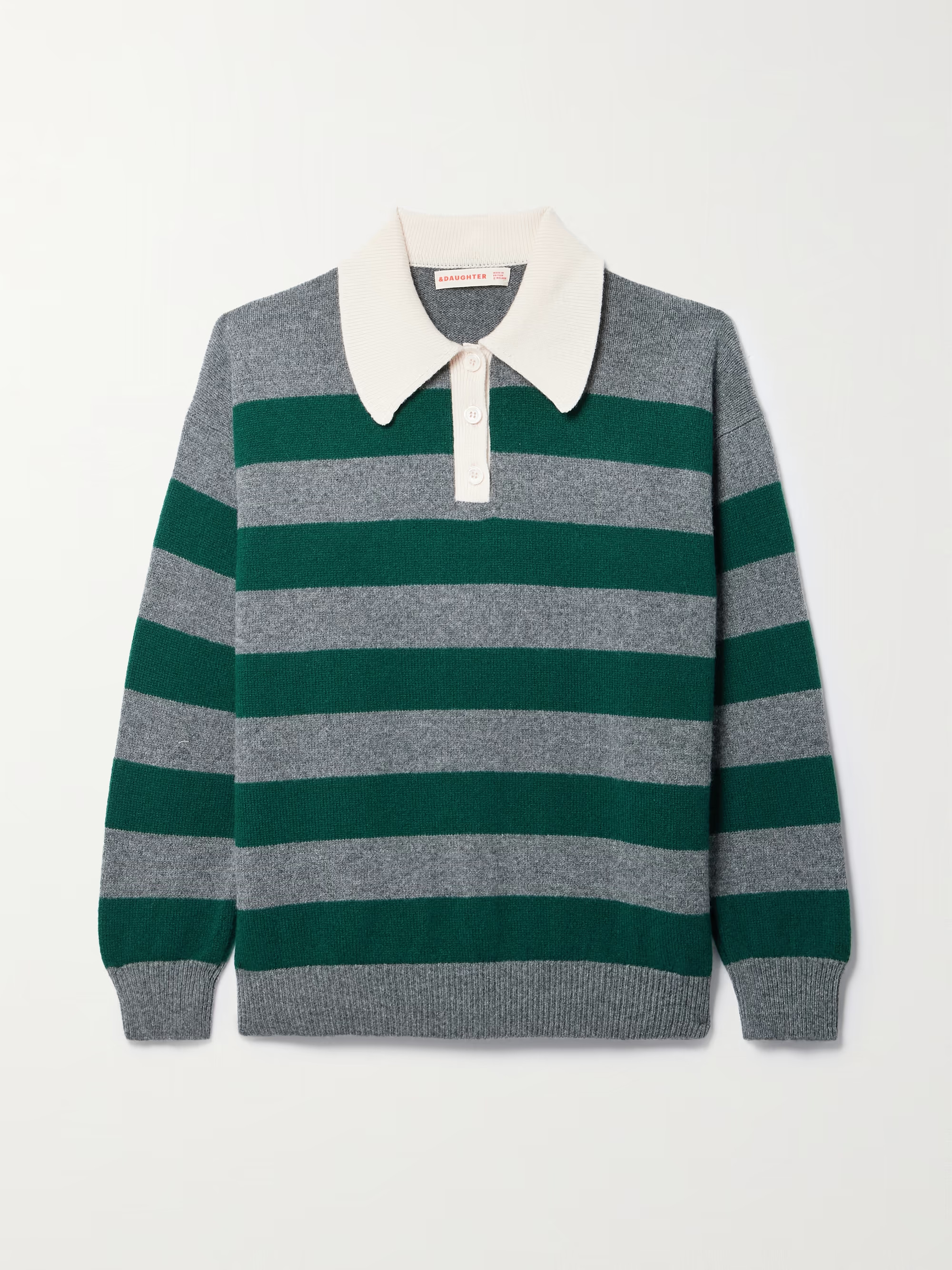 + NET SUSTAIN Edith striped wool polo sweater | NET-A-PORTER (UK & EU)