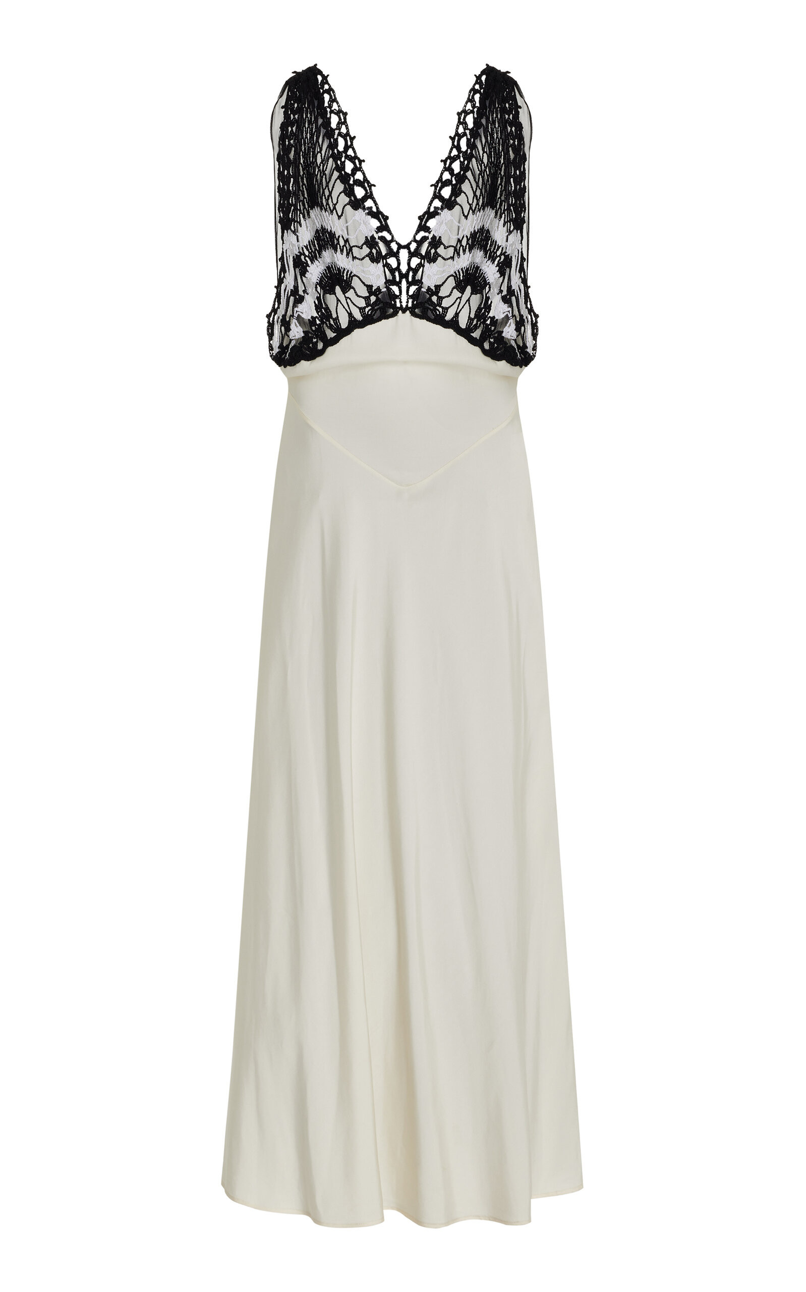 Pavona Crochet-Trimmed Crepe Maxi Dress | Moda Operandi (Global)