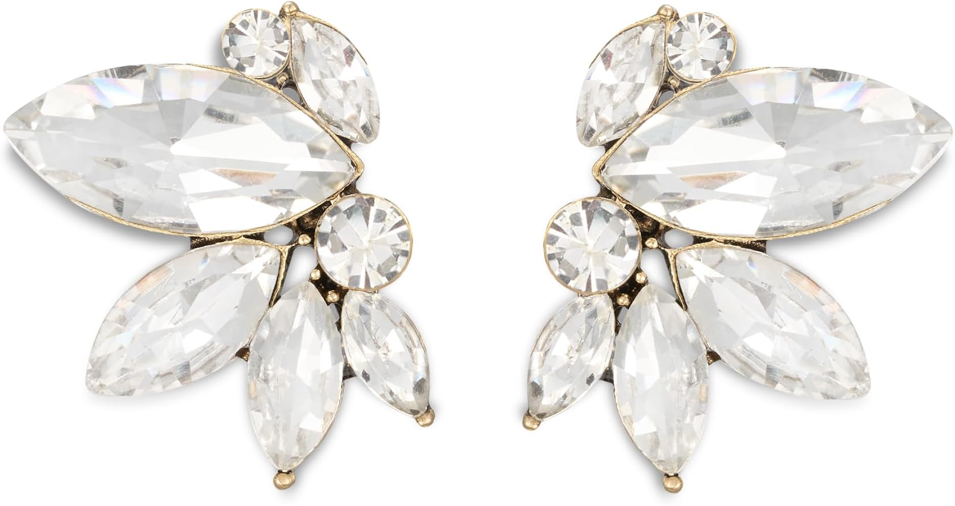 SWEETV Sparkly Rhinestone Stud Earrings for Women, Crystal Wedding Bridal Earrings for Brides,Clu... | Amazon (US)