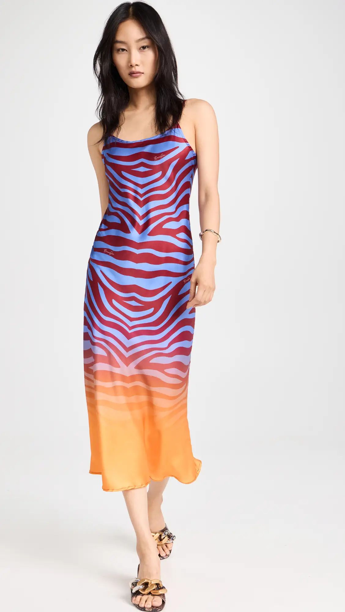 BruceGlen Blue Zebra Slip Dress | Shopbop | Shopbop