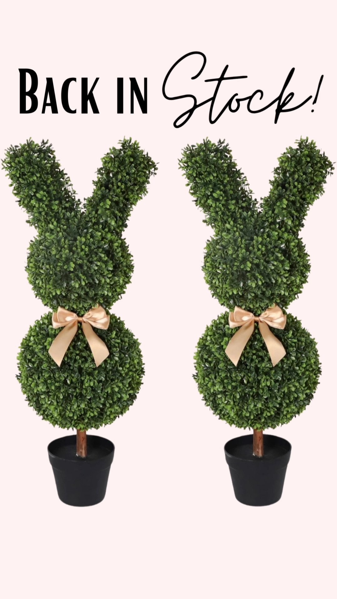 My exact bunnies are back in stock! 
🤍

My shopping hack: 
***I bought mine last year with Affirm (like I do many bigger priced items) and they were paid off in no time! 

I usually allow myself 1-2 items at a time that I really want, to be set up on an after pay option. That way you can have that item you can’t stop thinking about with not much thought or strain to your finances. (I always set mine up on autopay so I don’t have to think abut it. EVEN BETTER? If they let you set up auto pay to your cash back credit card! Love that!***

Topiary Bunnies, Topiary Porch Bunnies, Viral Topiary Bunnies, Porch Plant Bunnies, Easter Decor, Easter Design #LTKSpringSale 

#LTKSeasonal #LTKHome #LTKSaleAlert