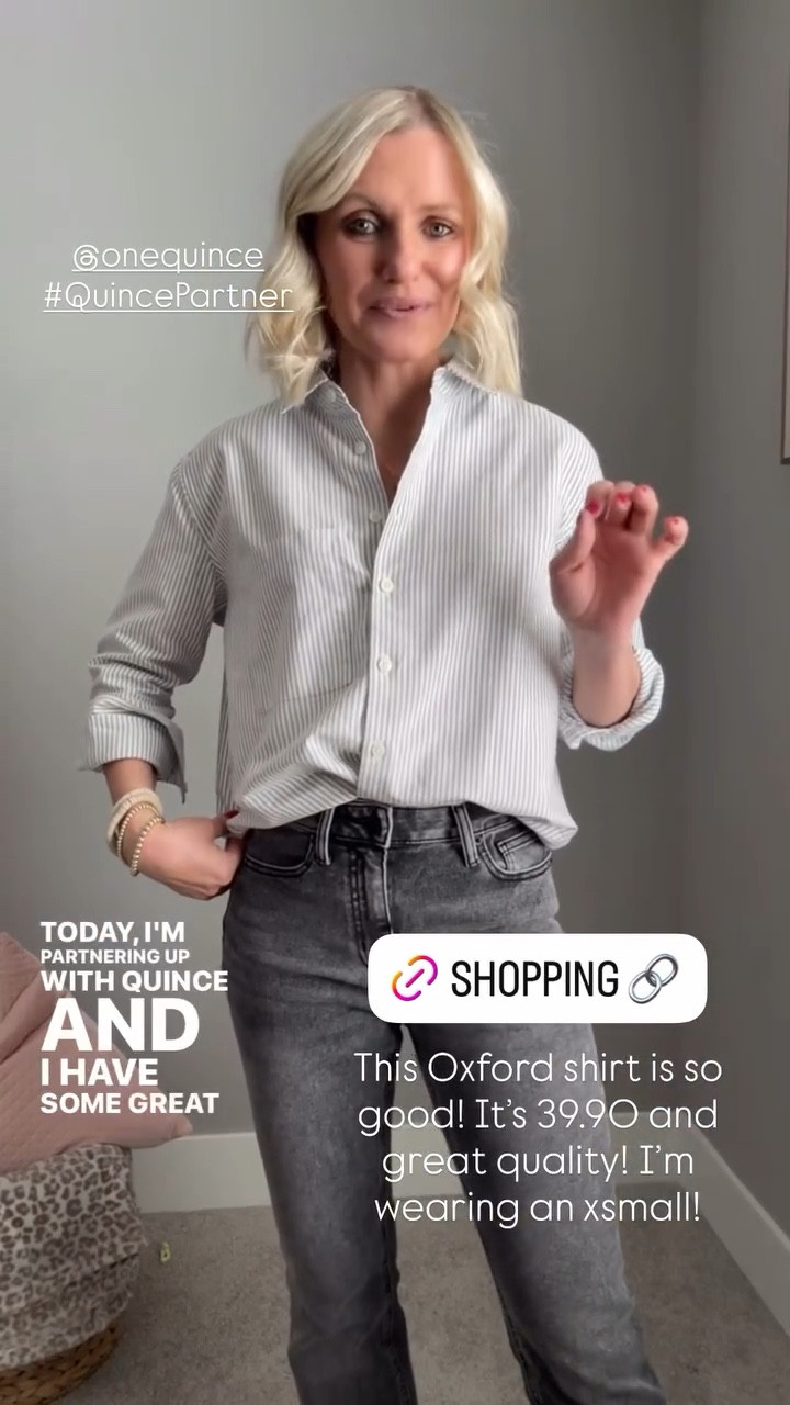I love this organic cotton relaxed oxford shirt from @onequince ! It fits TTS! I’m wearing an xsmall! #QuincePartner

#LTKPetite #LTKOver40 #LTKootd