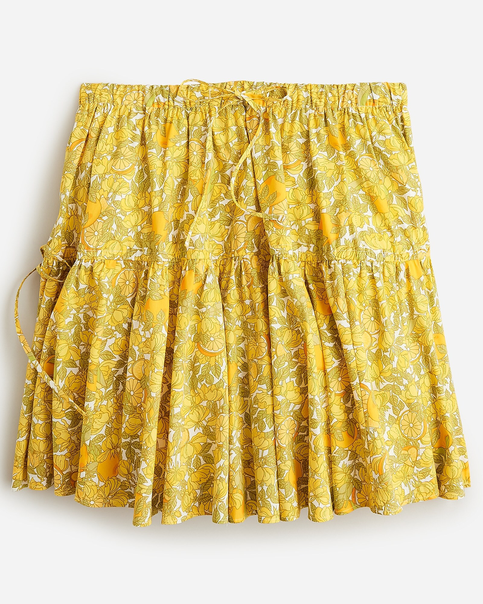 Tiered mini skirt in limone print | J. Crew US