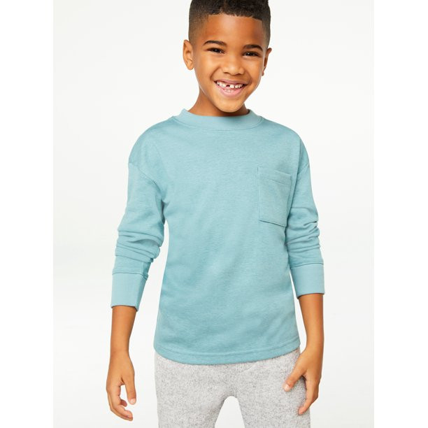 Free Assembly Boys Long Sleeve Pocket T-Shirt, Sizes 4-18 | Walmart (US)
