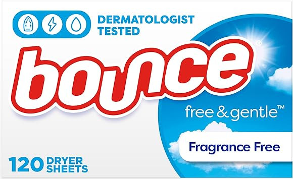 Bounce Free & Gentle Dryer Sheets, Unscented, 120 Count | Amazon (US)
