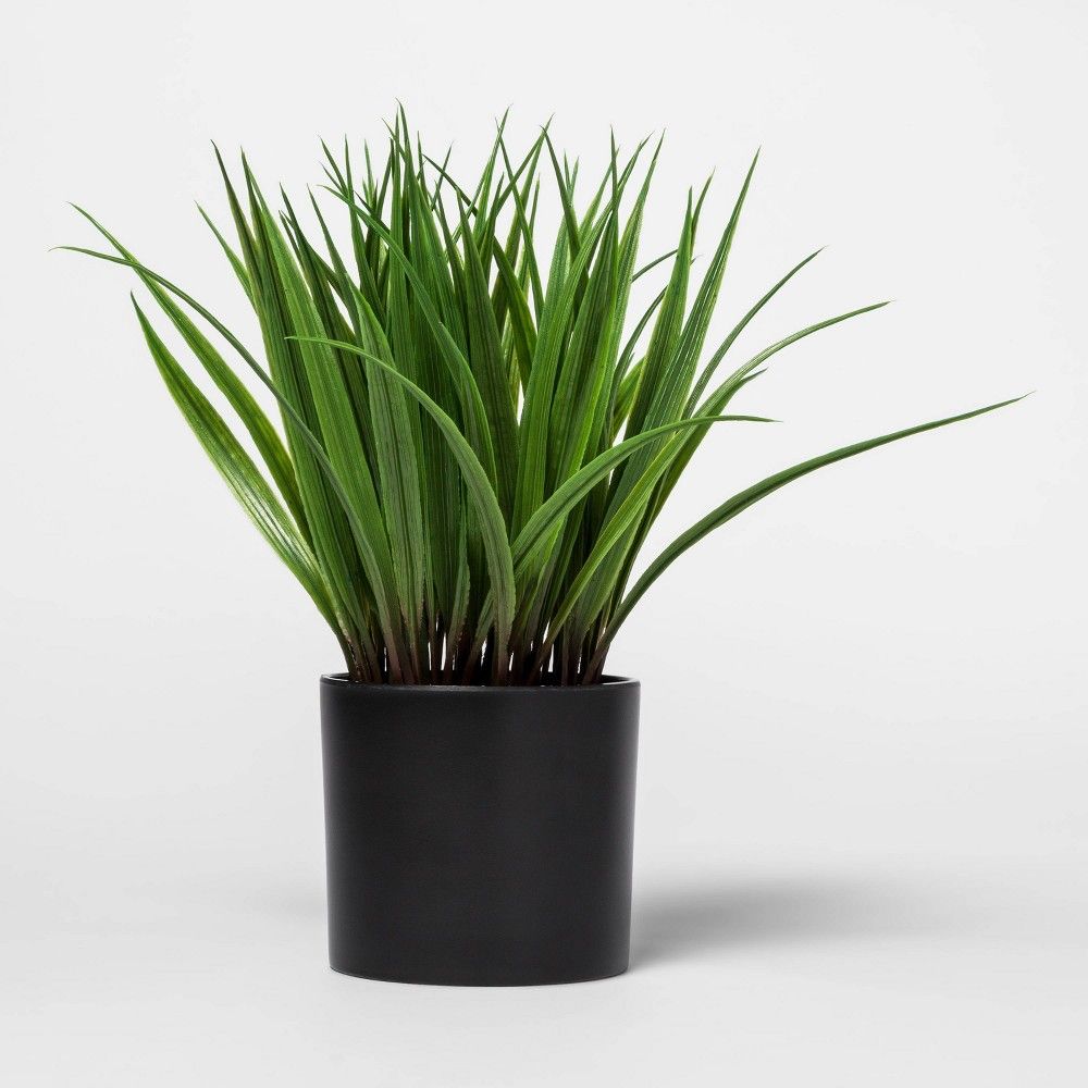 10" x 7.5" Artificial Grass Arrangement in Pot Green/Black - Project 62™ | Target
