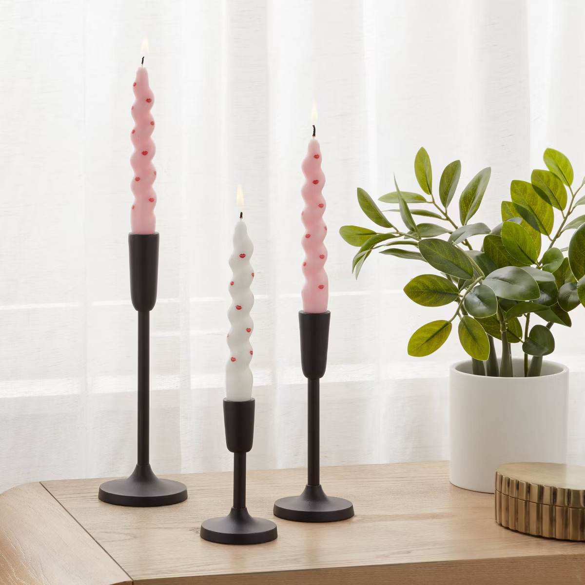 6pk Taper Candle Set White and Pink - Room Essentials™ | Target