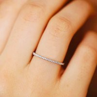 18K Rose Gold Plated Band, Cz Eternity Ring, 925 Sterling Silver, Wedding Thin Full Micron Pave Band | Etsy (CAD)