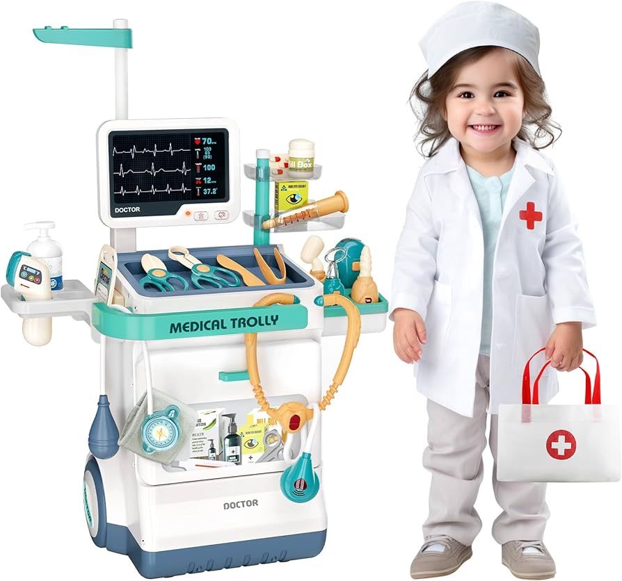 Doctor Kit for Kids, Pretend Medical Station Set for Boys & Girls,Pretend Medical Kit Toy, Mobile... | Amazon (US)