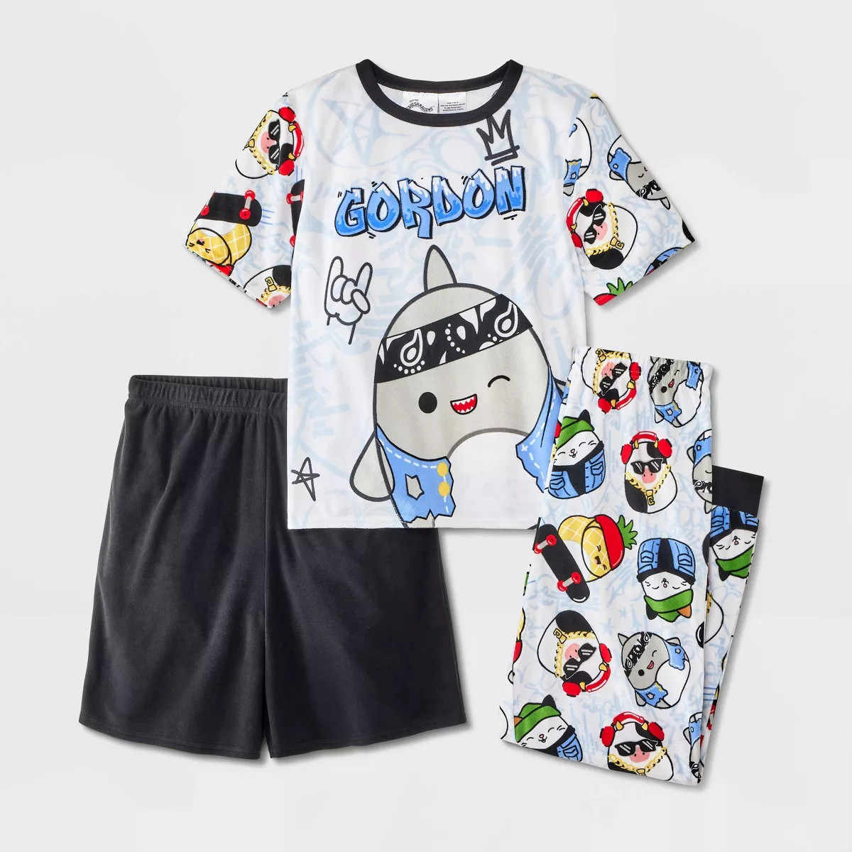 Boys' Squishmallows 3pc Pajama Set - Gray | Target