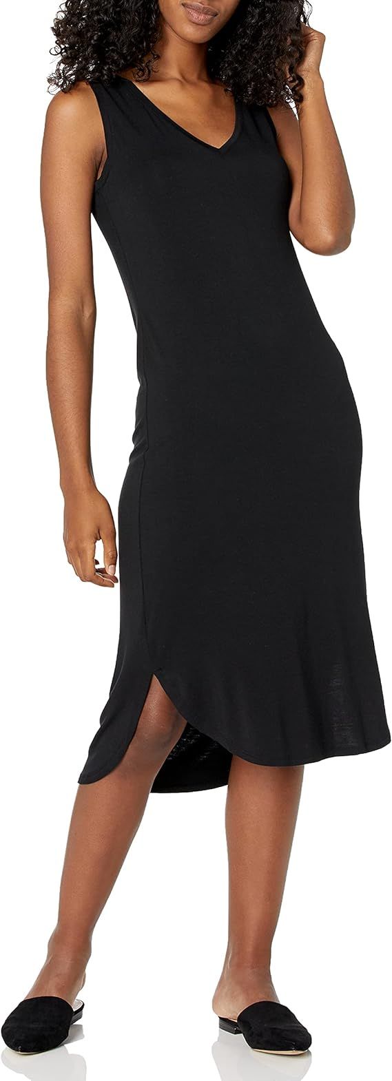Daily Ritual Women's Jersey Sleeveless V-Neck Midi Dress | Amazon (US)