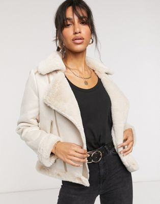 Fashion Union faux shearling biker jacket | ASOS (Global)