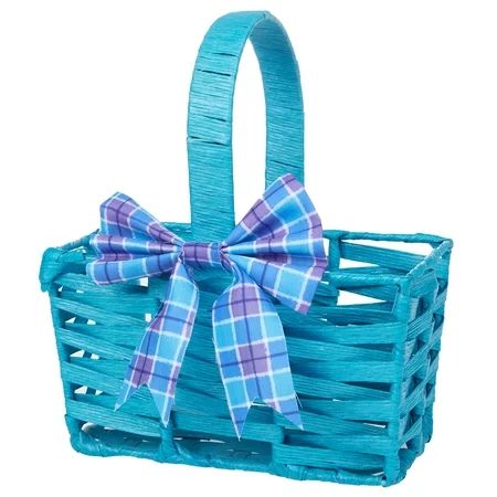 Way To Celebrate Small Rectangular Easter Basket, Blue | Walmart (US)