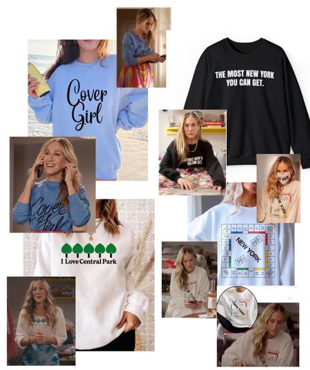 And Just Like That… ✨👠🍸🍎🚖
… dupes for 4 of the NYC girl vibe sweatshirts Carrie wears in the last season of ‘And Just Like That’ (stylists for the show revealed that they have a secret source for the best sweatshirts they’d hate to share, these are all dupes!) ✨

#LTKSeasonal