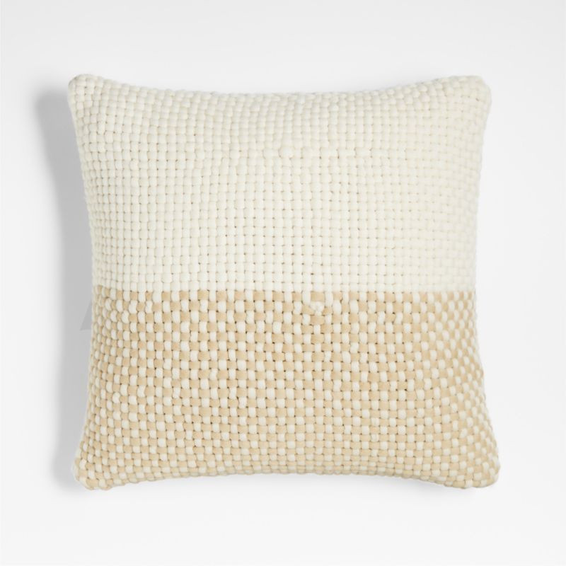 Ginger Beige and Arctic Ivory Chunky Knit 20"x20" Holiday Throw Pillow Cover + Reviews | Crate & ... | Crate & Barrel