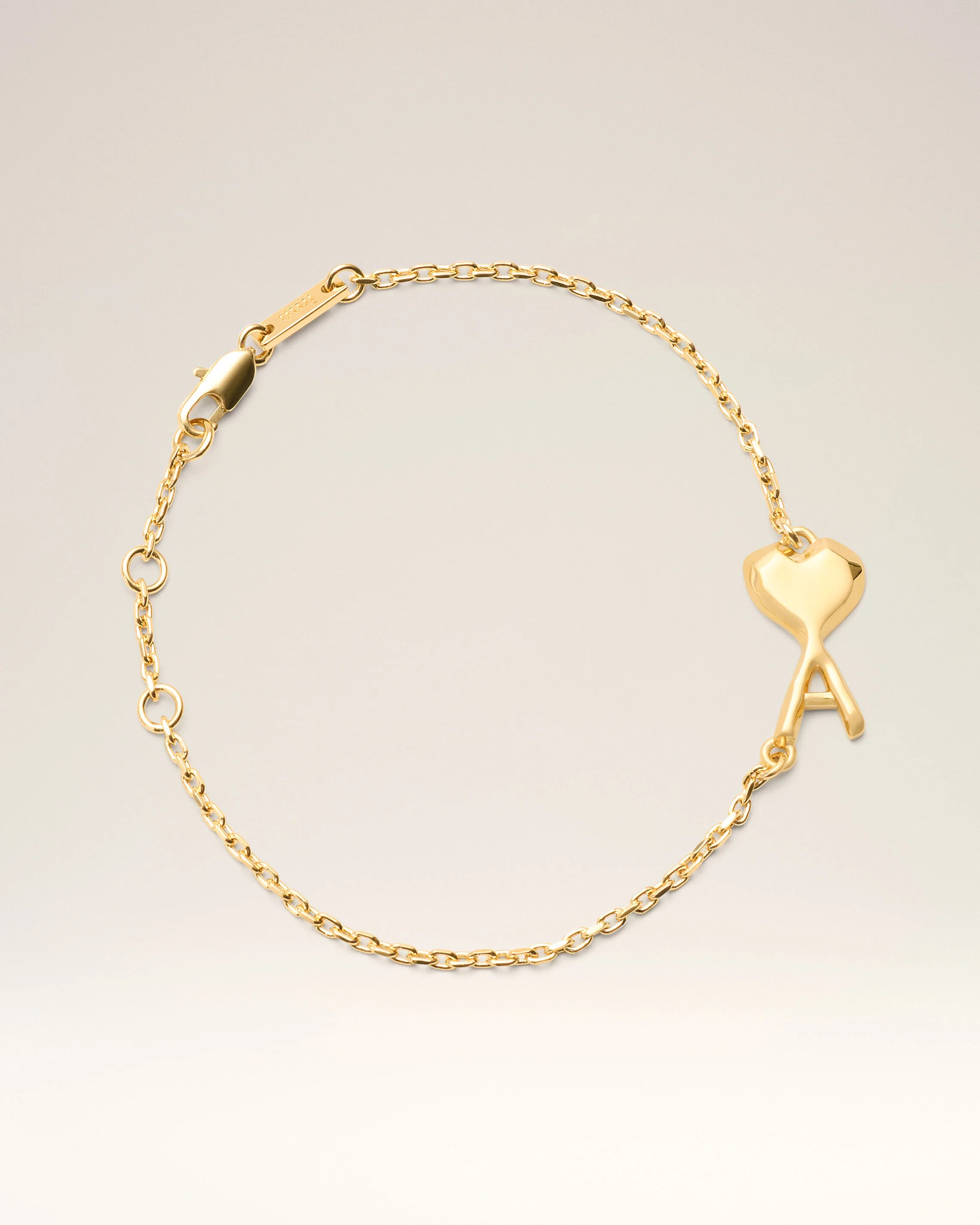GOLD Gold Brass Thin Hammered Ami De Coeur Bracelet | Ami Paris | AMI Paris FR