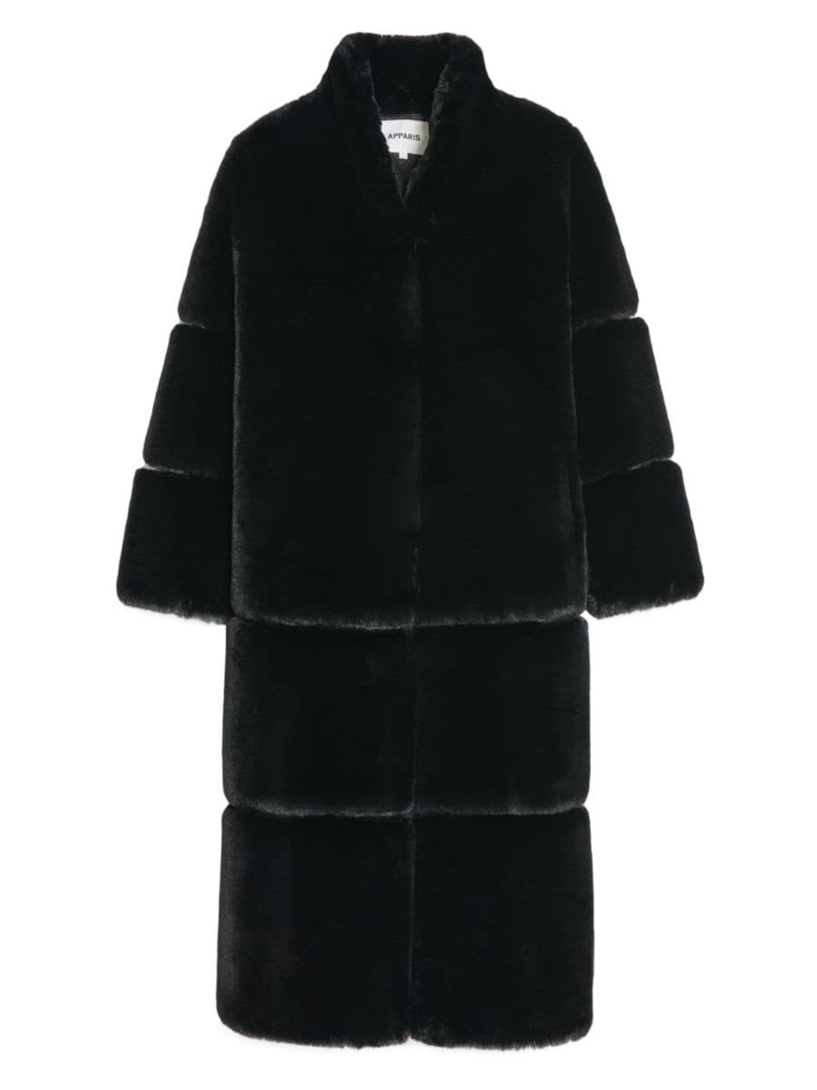 Sylke Paneled Faux Fur Long Coat | Saks Fifth Avenue