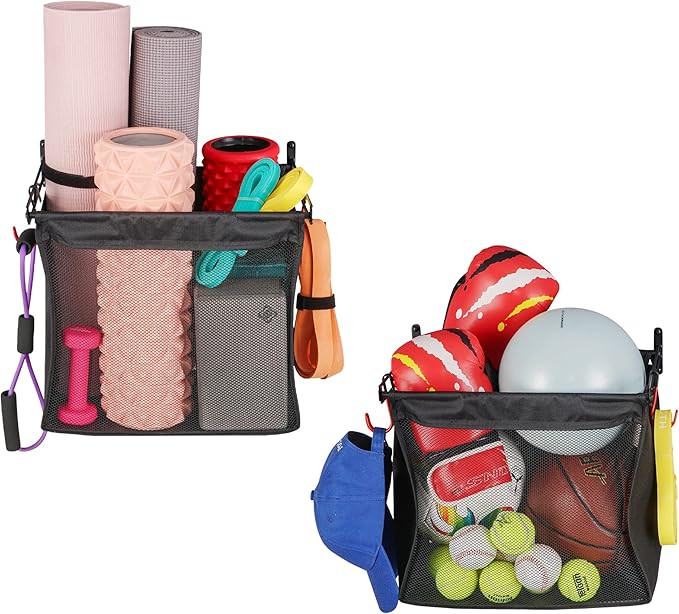 PLKOW Wall Mount Sports Ball Storage Rack 2 Pack, Ball Holder Home Gym Storage for Balls, Yoga Ma... | Amazon (US)