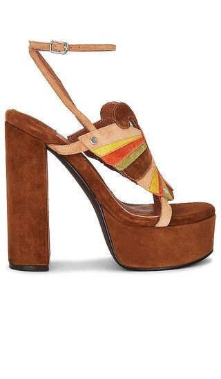 Monarchs Sandal in Brown & Yellow Suede Multi | Revolve Clothing (Global)