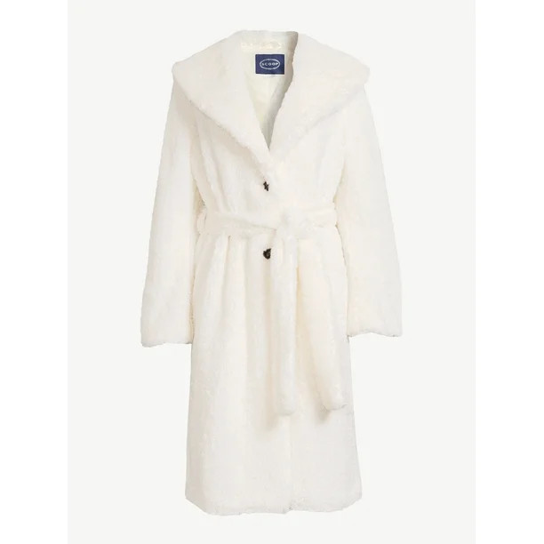 Scoop Women's Faux Fur Jacket with Shawl Collar - Walmart.com | Walmart (US)