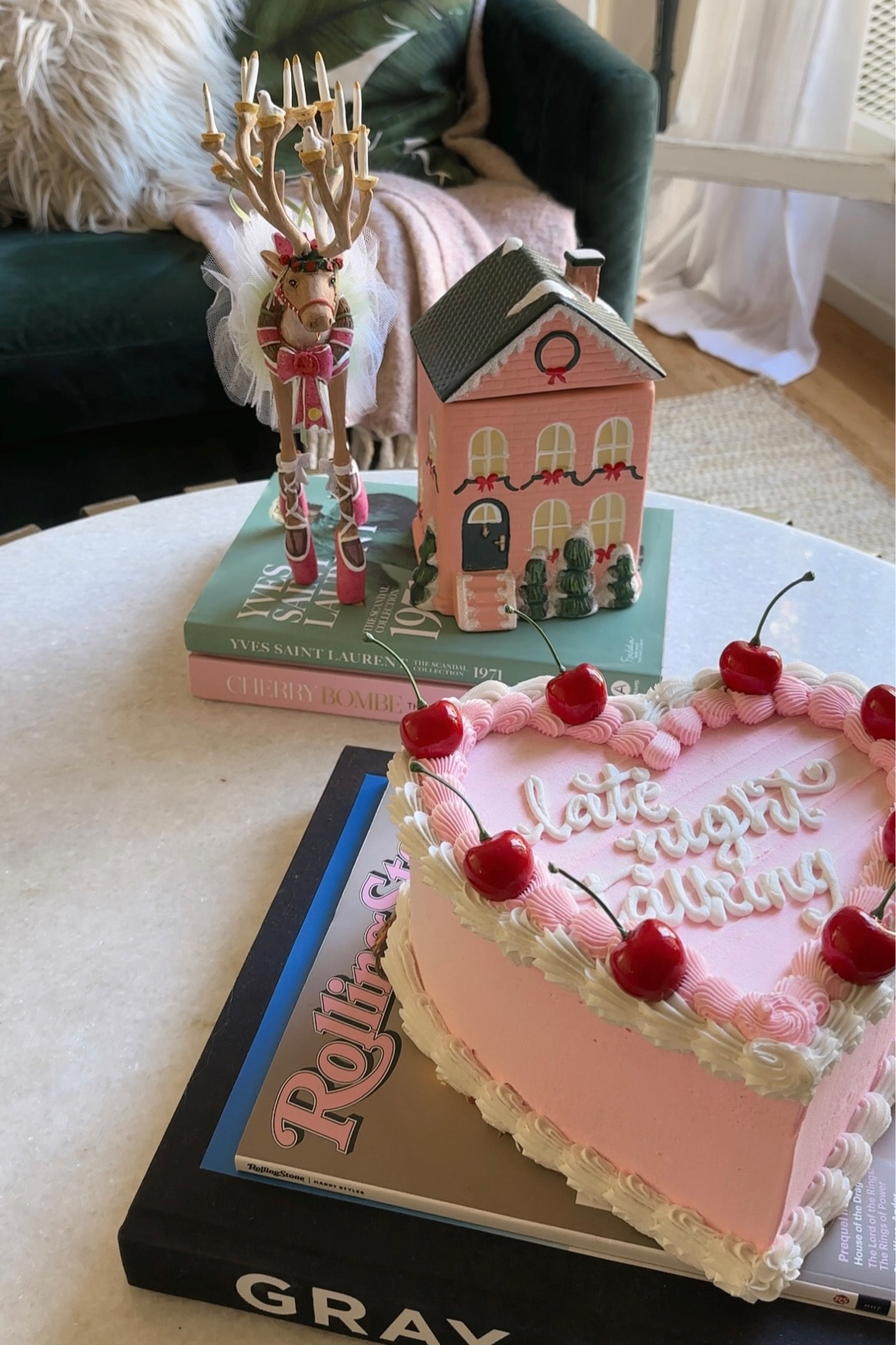 Holiday home decor, Christmas decorations, Mackenzie Childs Patience Brewster Dash Away Dancer Reindeer Figure, pink aesthetic, pink Anthropologie home candle, Harry styles home decor, Etsy shop, Custom Fake Cake/8inch/Retro Cake/Kitsch Cake/Fake Food Prop/Coffee Table Art/ Frosting Cake/ Photoshoot/ Display Cake, Cherry Cake Wall Hanging, Living room home decor, gift ideas, coffee table books

#LTKfindsunder50 #LTKHoliday #LTKfindsunder100