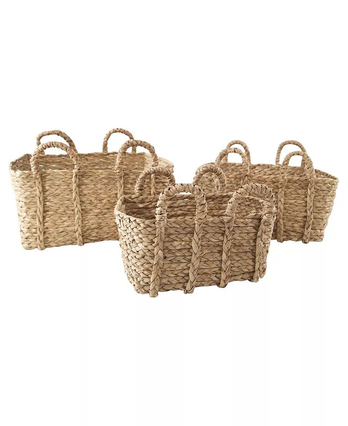 Baum Jumbo Rectangle Braided Rush Baskets, Set of 3 - Macy's | Macys (US)