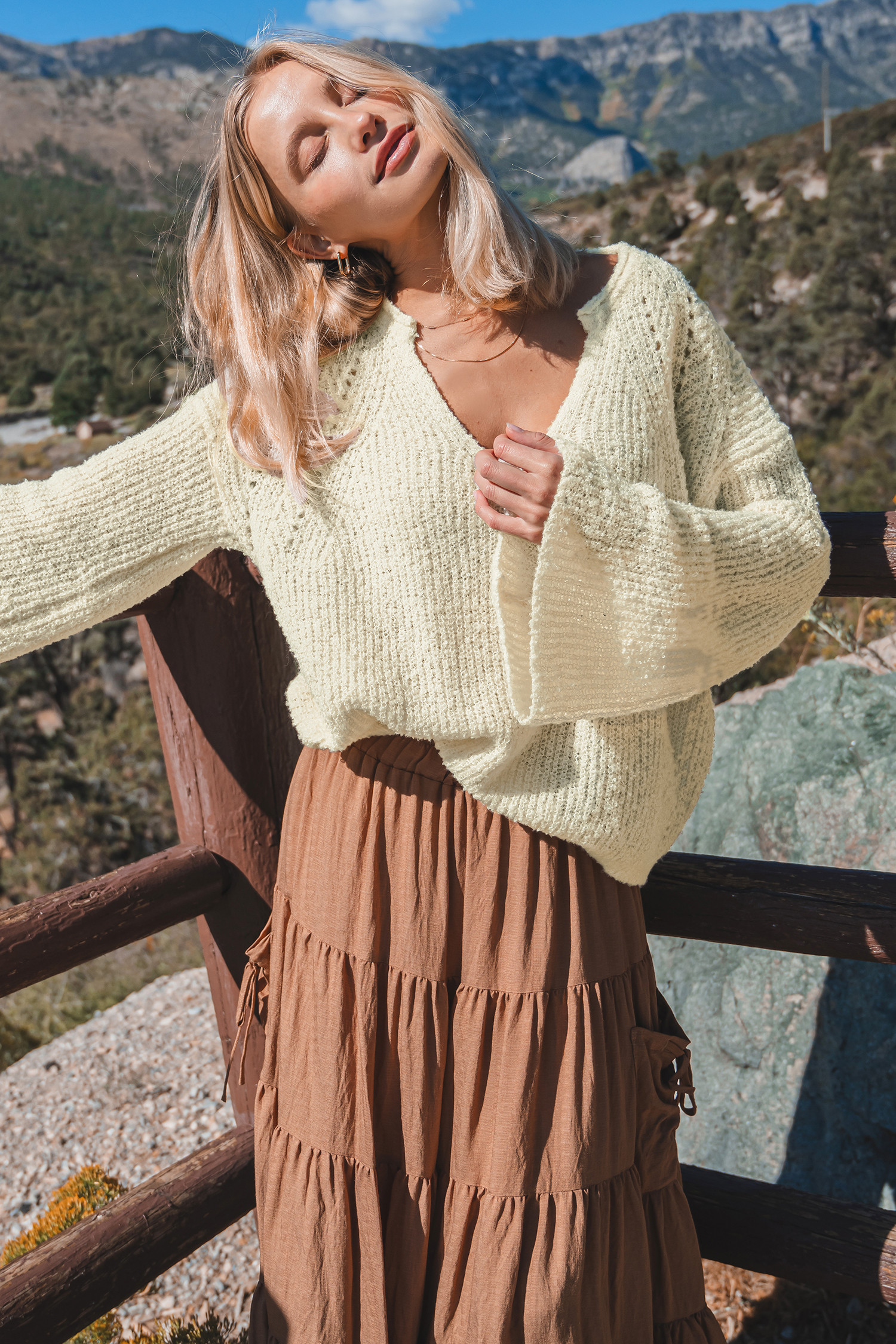 NewBeige Drop Shoulder Long Sleeve Sweater | Cupshe US