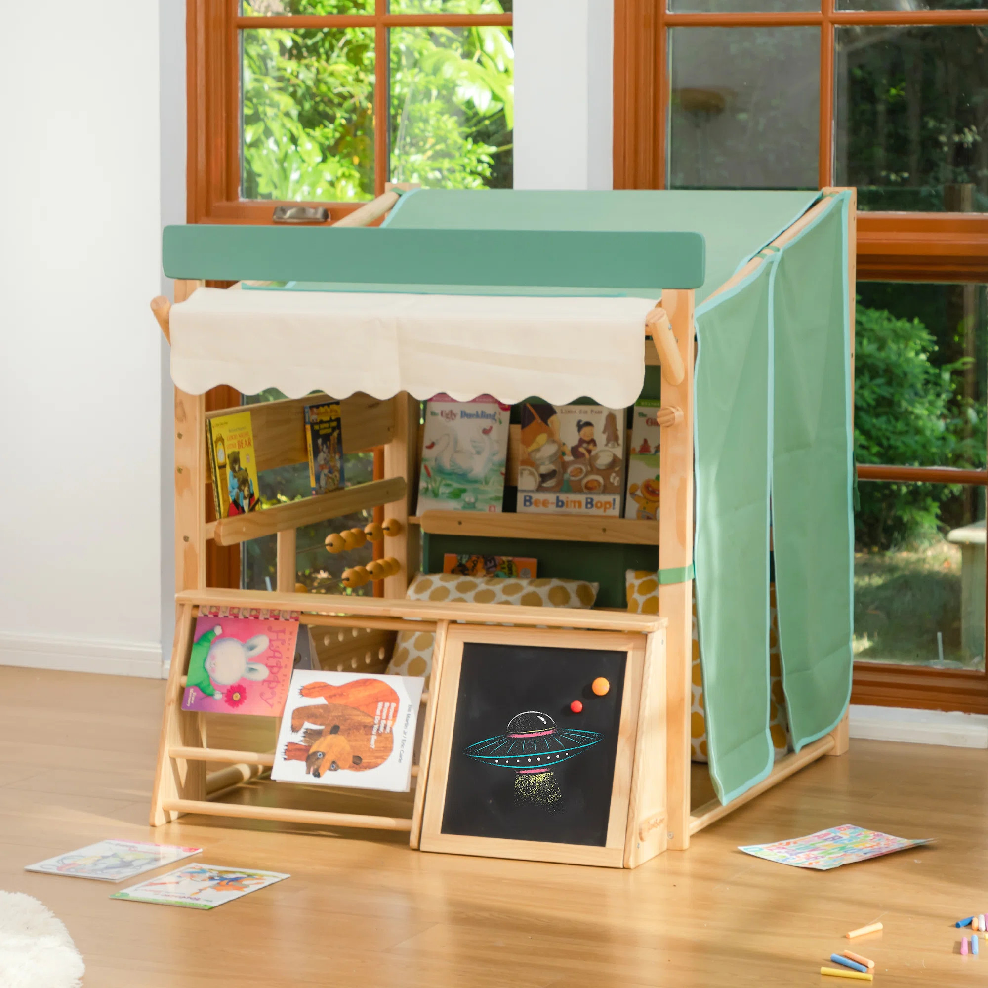 Wooden Indoor Kids Playhouse & Book Store 44''×39''×44'', Library Area | Wayfair North America