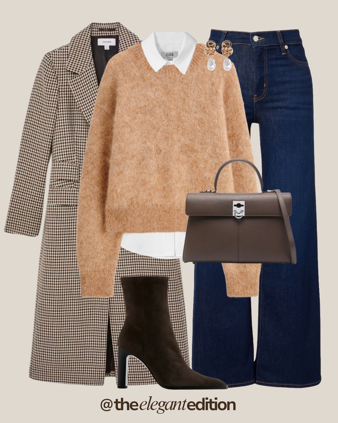 Houndstooth coat with camel knit layering
Check coat, camel knit over white shirt, blue jeans, ankle boots

#LTKeurope #LTKstyletip #houndstooth #camelknit #bluejeans

#LTKwinter #LTKstyletip #LTKeurope