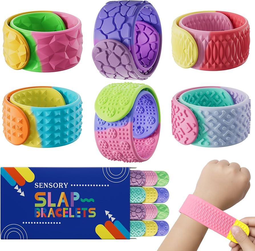 Sensory Slap Bracelets for Kids Teens,12PCS Fidget Toys Snap Bracelets for Stress Anxiety Autisti... | Amazon (US)