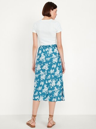 Crepe A-Line Midi Skirt | Old Navy (US)