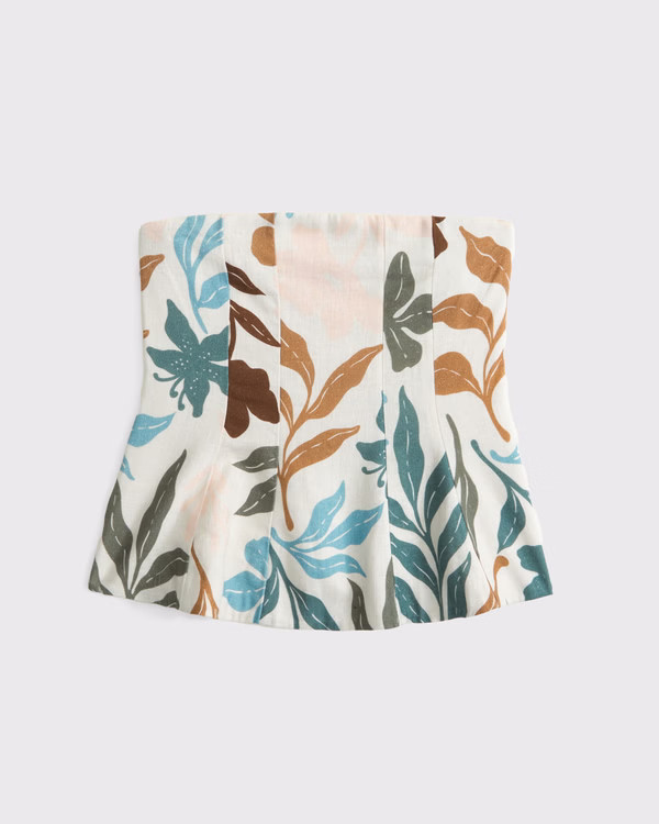 Women's Strapless Peplum Tailored Tube Top | Women's Tops | Abercrombie.com | Abercrombie & Fitch (US)