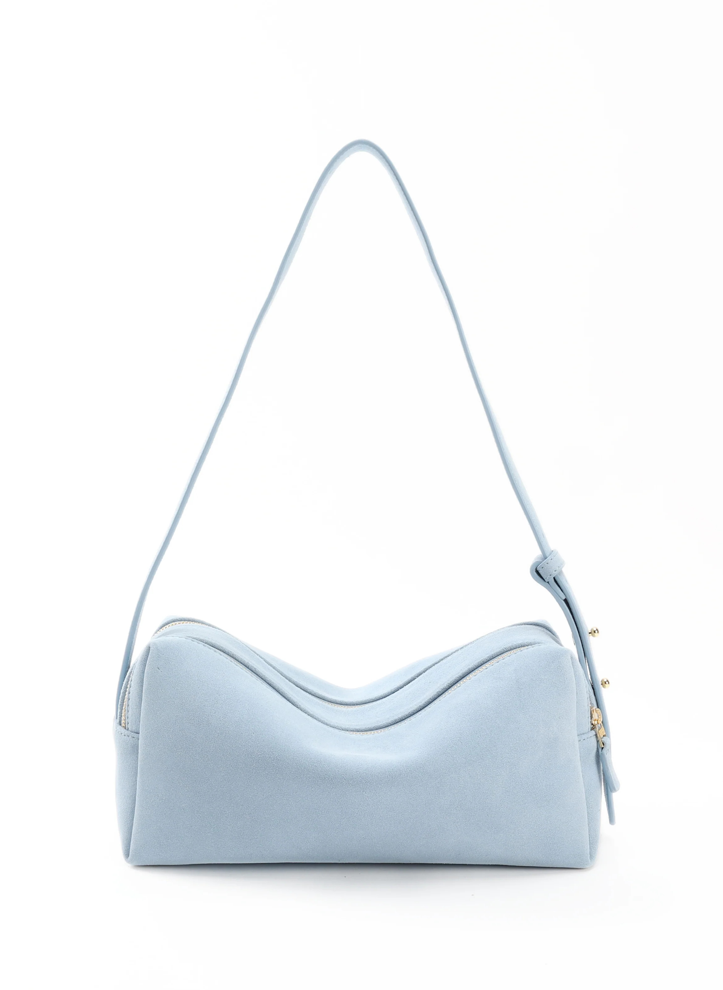 Trousse Suede Light Blue - Suede Handbags for Women - Elleme | Elleme