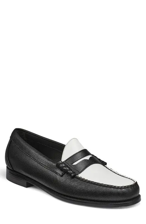 G.H.BASS x Reigning Champ Larson Weejuns Two Tone Penny Loafer in Black/White at Nordstrom, Size 10.5 | Nordstrom