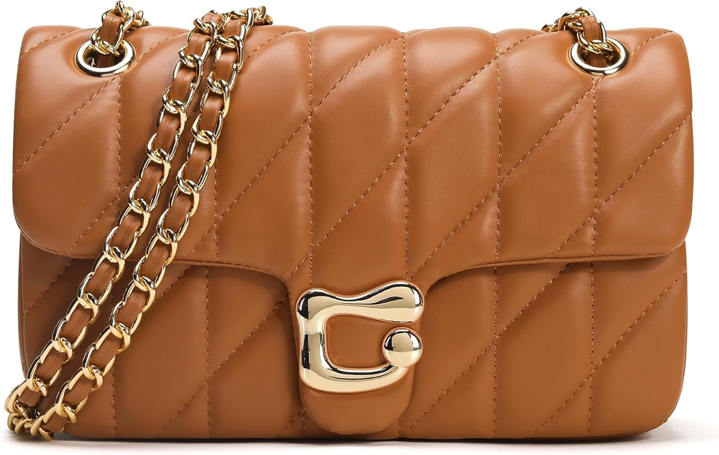 Quilted Crossbody Purse for Women Trendy - Ladies Shoulder Bag Leather Handbag Designer Evening C... | Amazon (US)